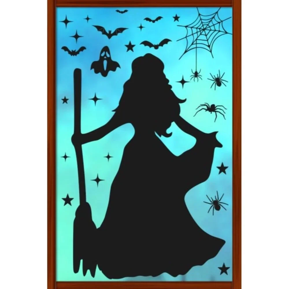 Hocus Pocus Decorations Halloween Window Clings 8 Sheets 91 PCS Double-Sided Spo